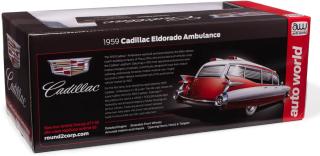 Cadillac Eldorado Ambulance 1959, white & red Auto World 1:18